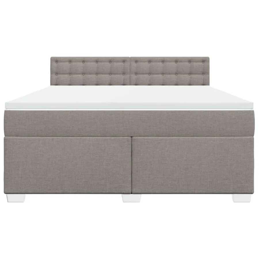 Sommier à lattes de lit avec matelas Taupe 180x200 cm Tissu - 4