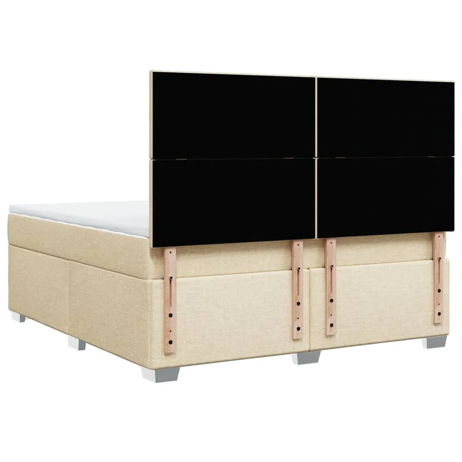 Sommier à lattes de lit avec matelas Crème 180x200 cm Tissu - 10