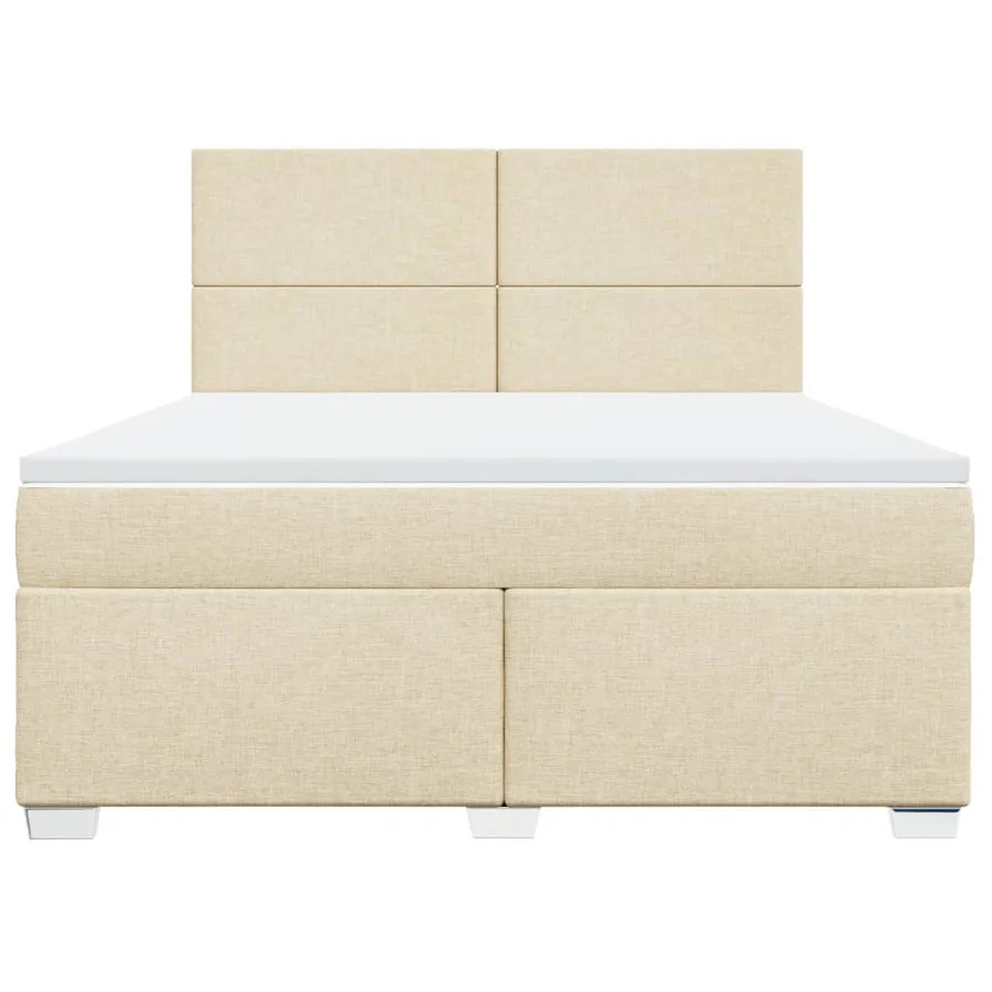 Sommier à lattes de lit avec matelas Crème 180x200 cm Tissu - 4