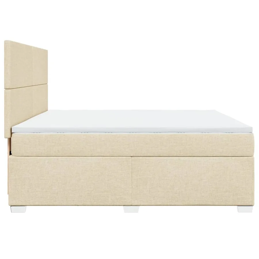 Sommier à lattes de lit avec matelas Crème 180x200 cm Tissu - 9