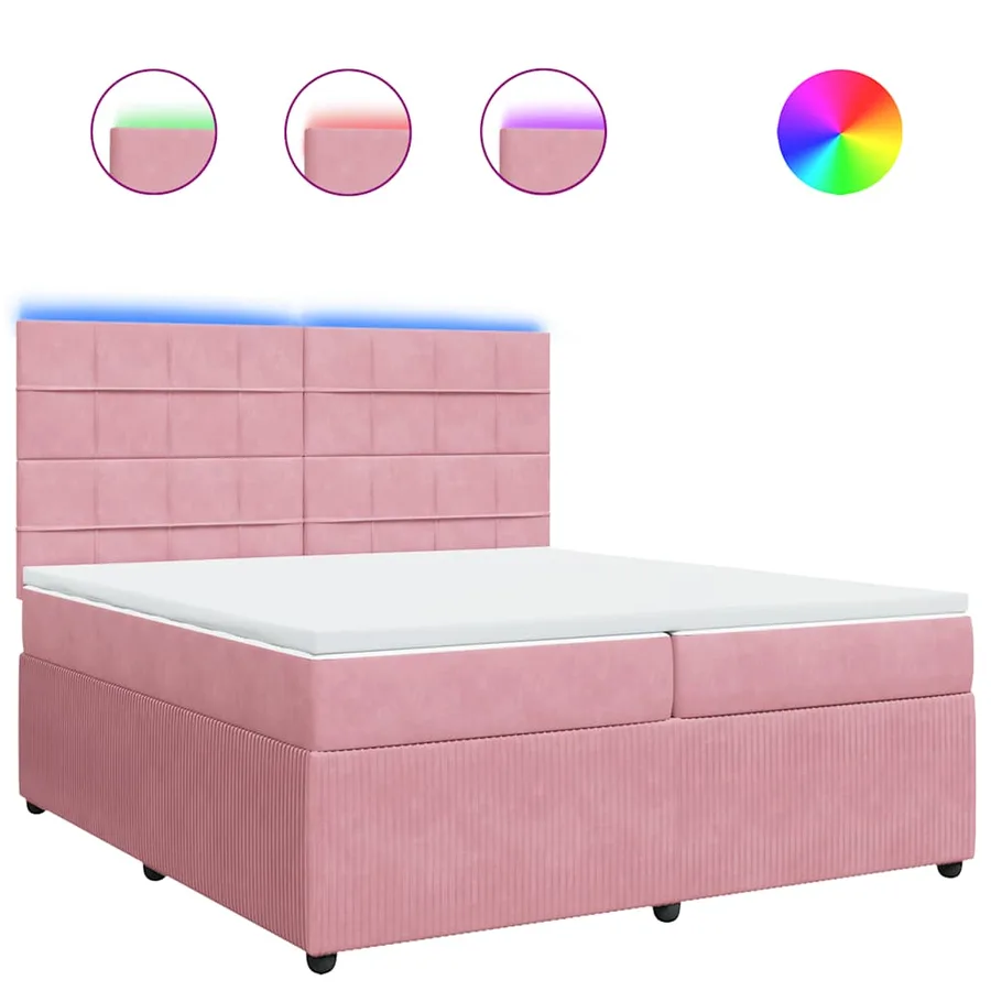 Sommier à lattes de lit avec matelas Rose 200x200 cm Velours - 2
