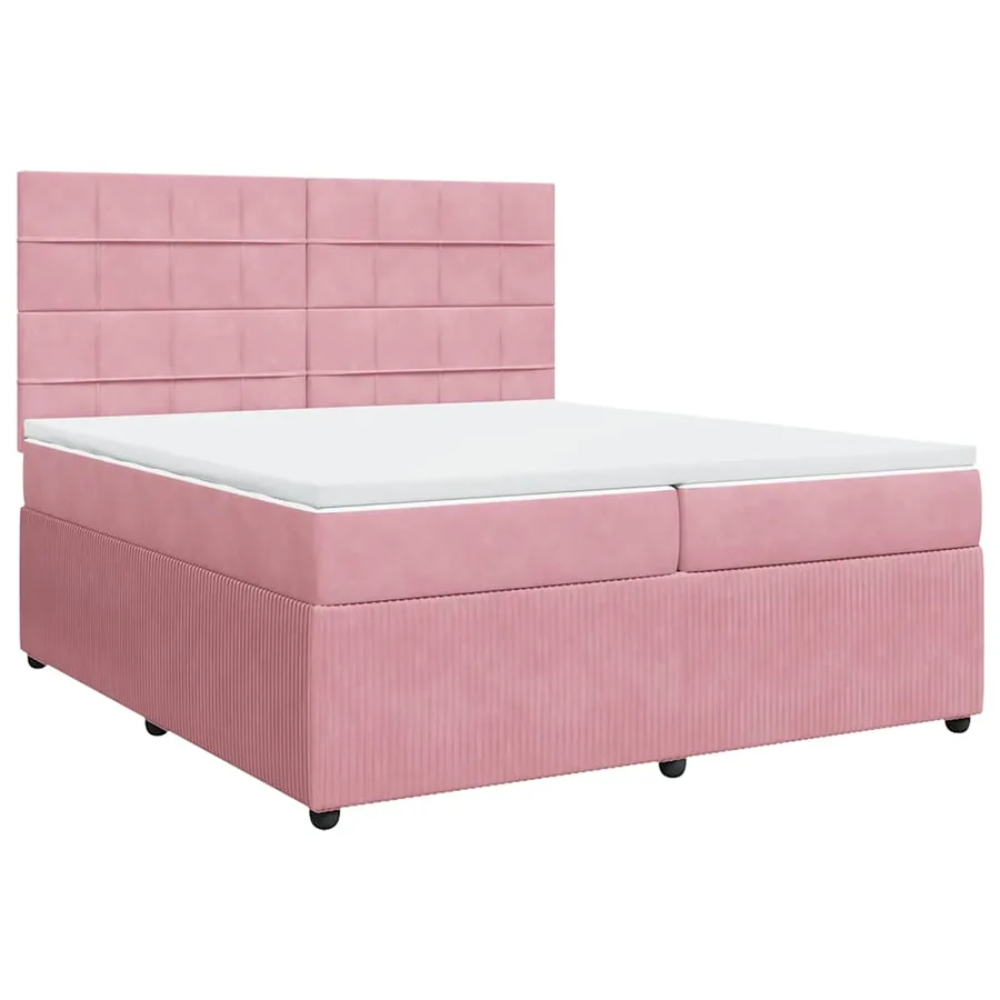 Sommier à lattes de lit avec matelas Rose 200x200 cm Velours - 3