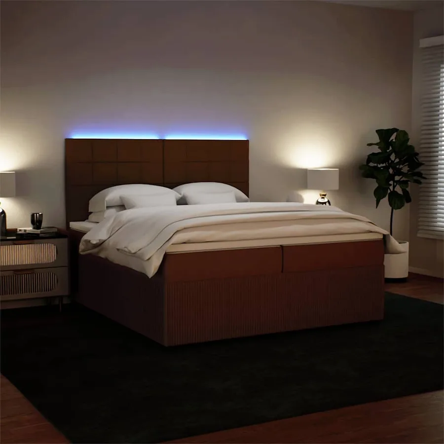 Sommier à lattes de lit avec matelas Rose 200x200 cm Velours - 4