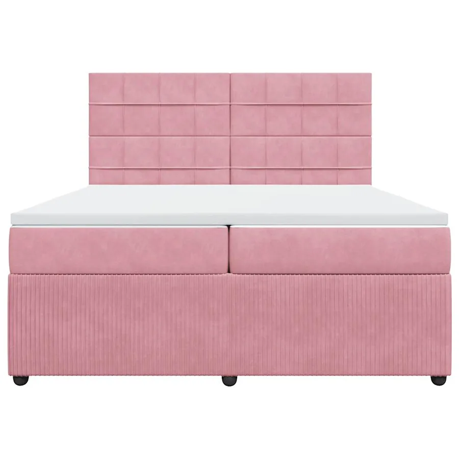 Sommier à lattes de lit avec matelas Rose 200x200 cm Velours - 6