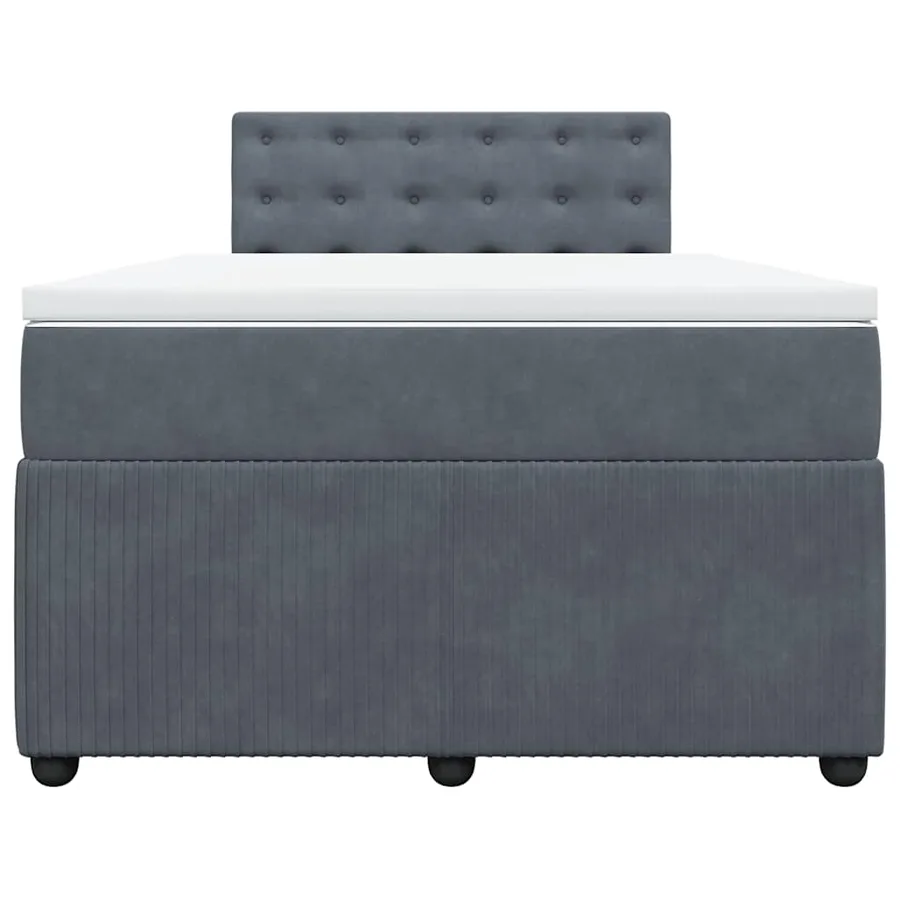 Sommier à lattes de lit et matelas gris foncé 120x190cm velours - 4