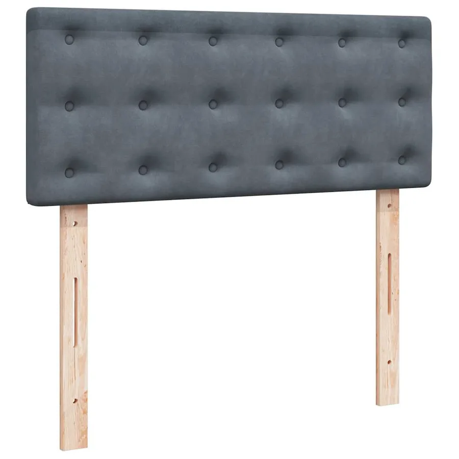 Sommier à lattes de lit et matelas gris foncé 120x190cm velours - 5