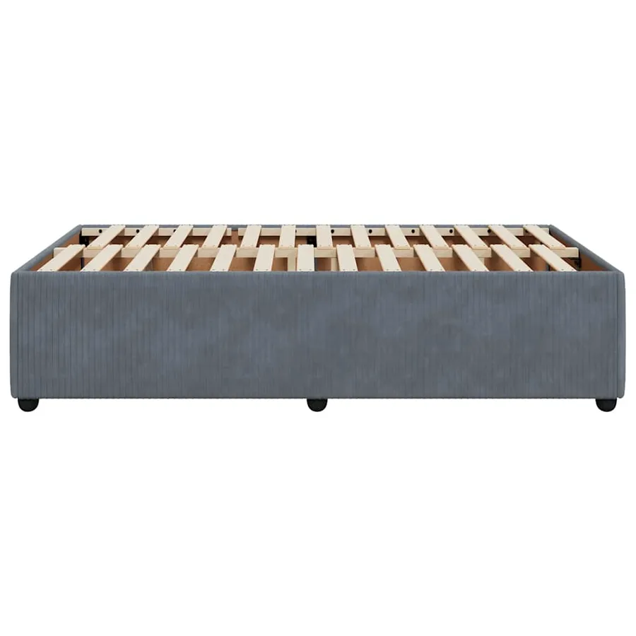 Cadre de lit sans matelas gris foncé 120x190 cm velours - 5