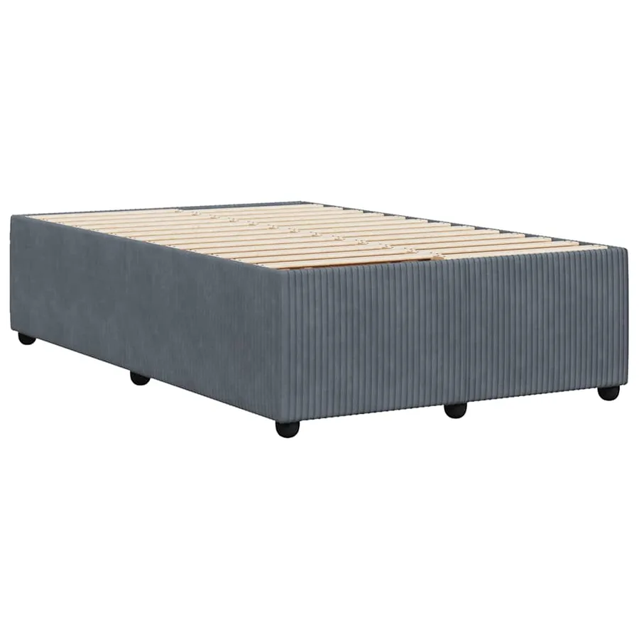 Cadre de lit sans matelas gris foncé 120x190 cm velours - 6