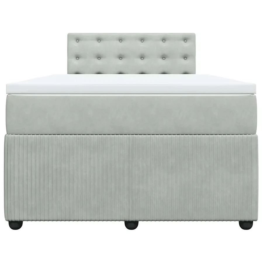 Sommier à lattes de lit et matelas Gris clair 120x200cm Velours - 4