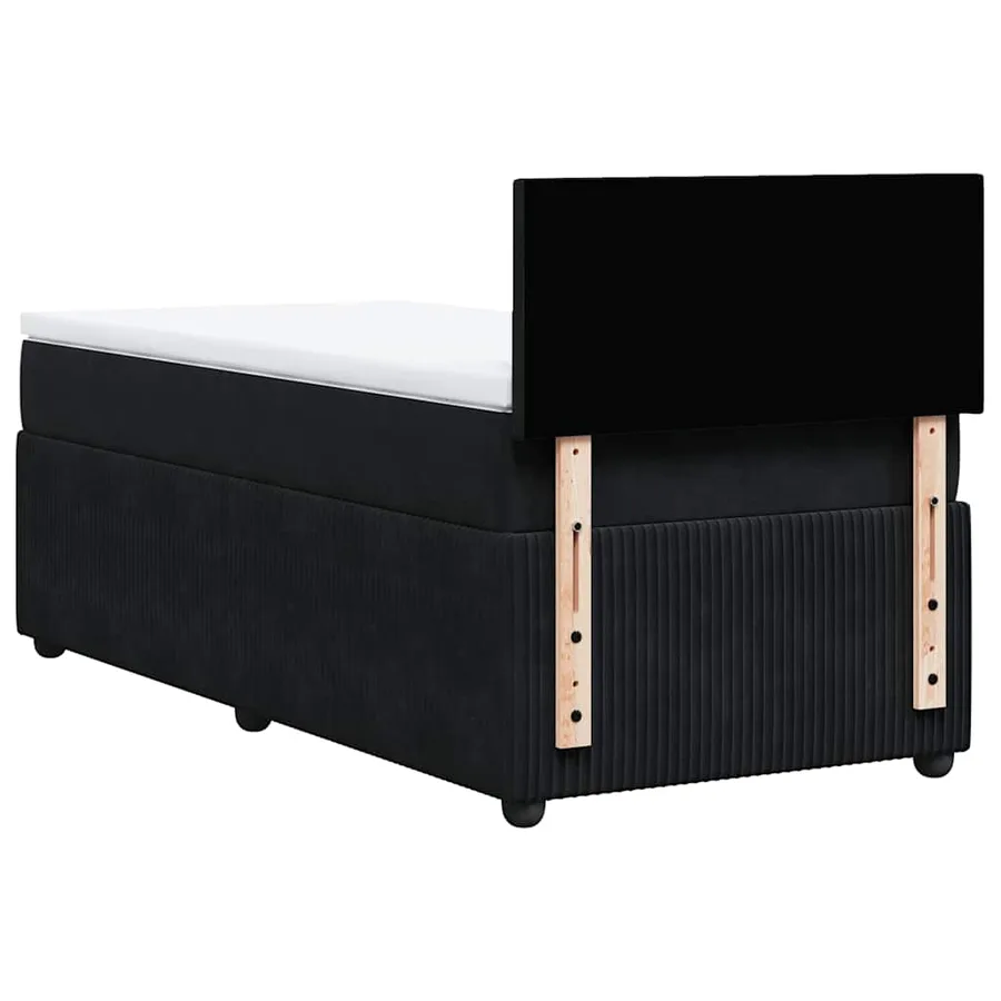 Sommier à lattes de lit avec matelas Noir 90x190 cm Velours - 10