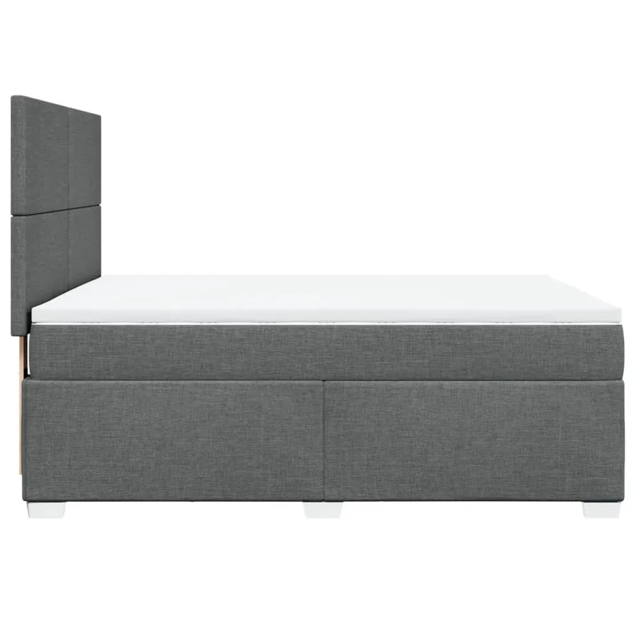 Sommier à lattes de lit avec matelas Gris foncé 160x200cm Tissu - 11