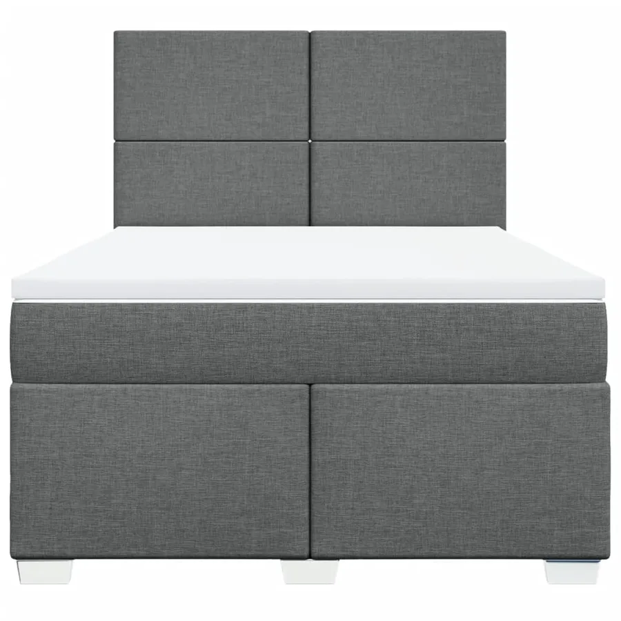 Sommier à lattes de lit avec matelas Gris foncé 160x200cm Tissu - 6