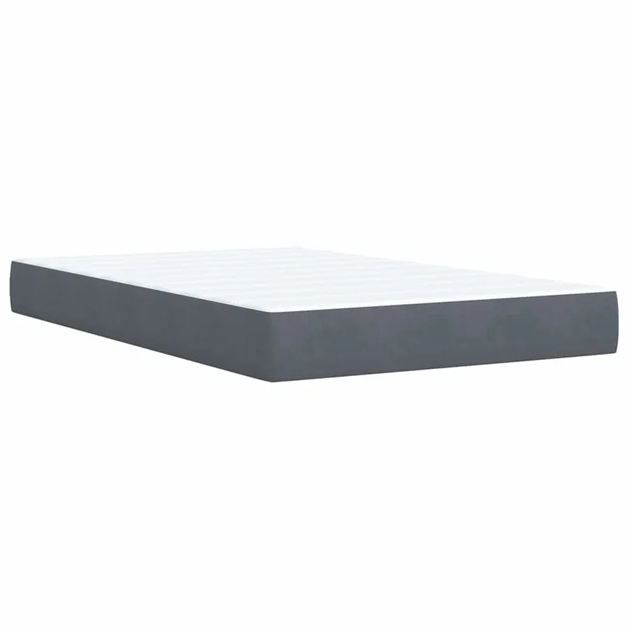 Sommier à lattes de lit et matelas Gris foncé 120x200cm Velours - 10