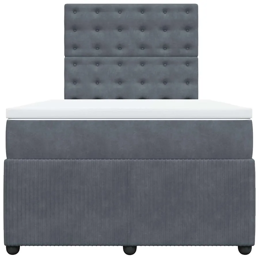 Sommier à lattes de lit et matelas Gris foncé 120x200cm Velours - 4
