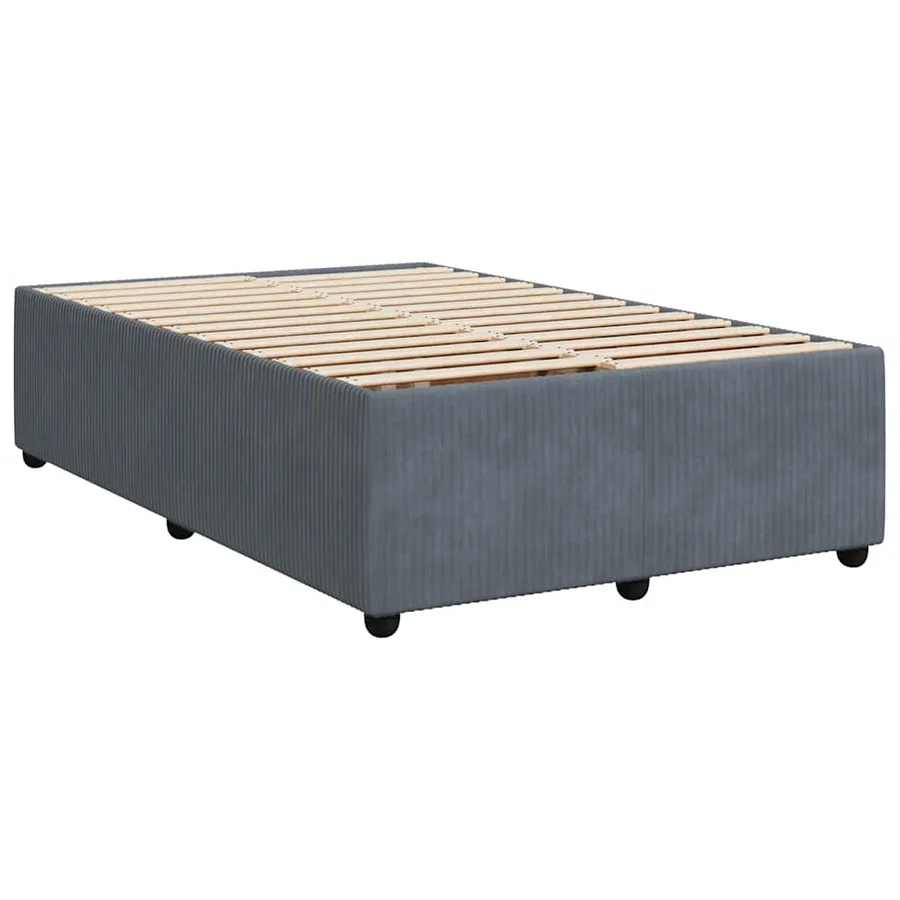 Sommier à lattes de lit et matelas Gris foncé 120x200cm Velours - 8