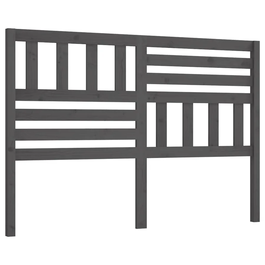 Tête de lit Gris 141x4x100 cm Bois massif de pin - 2