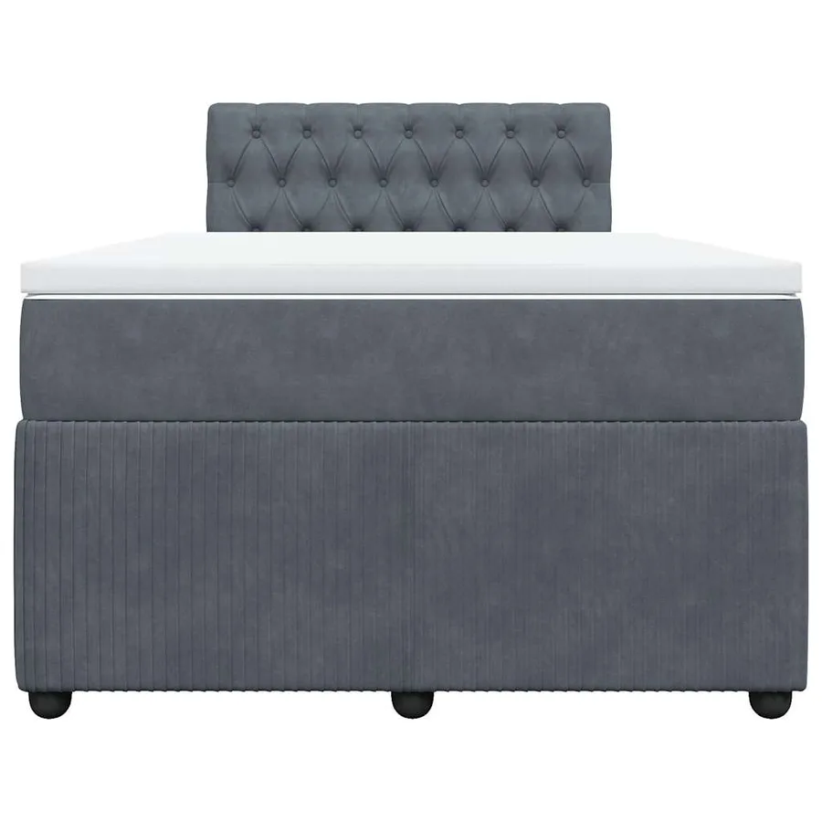 Sommier à lattes de lit et matelas Gris foncé 120x200cm Velours - 4