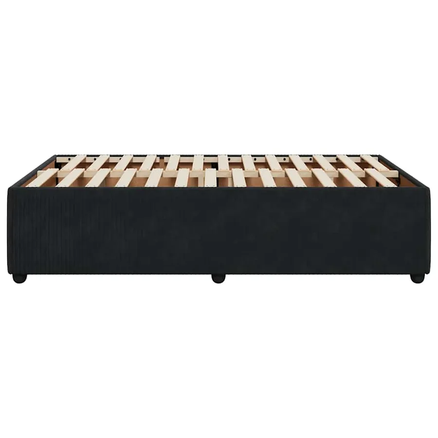 Cadre de lit sans matelas noir 120x200 cm velours - 5