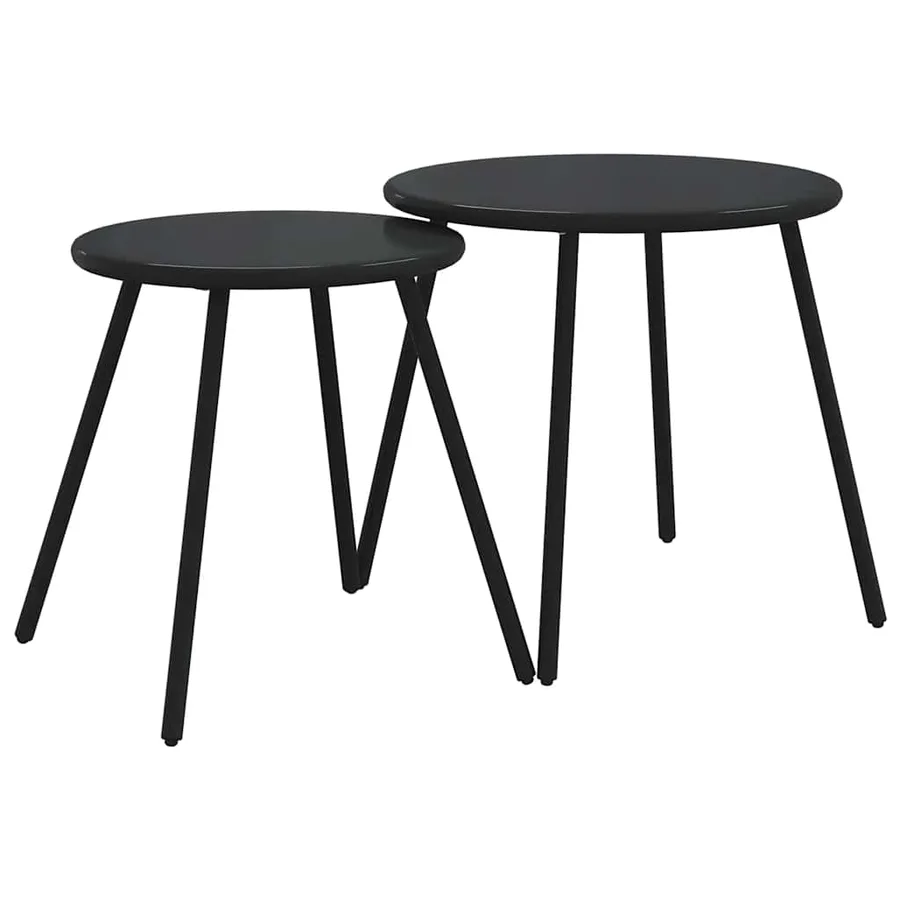 Ensemble de meubles de balcon avec coussins 5 pcs noir acier - 7