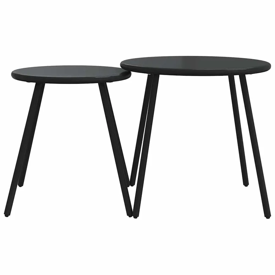 Ensemble de meubles de balcon avec coussins 5 pcs noir acier - 8