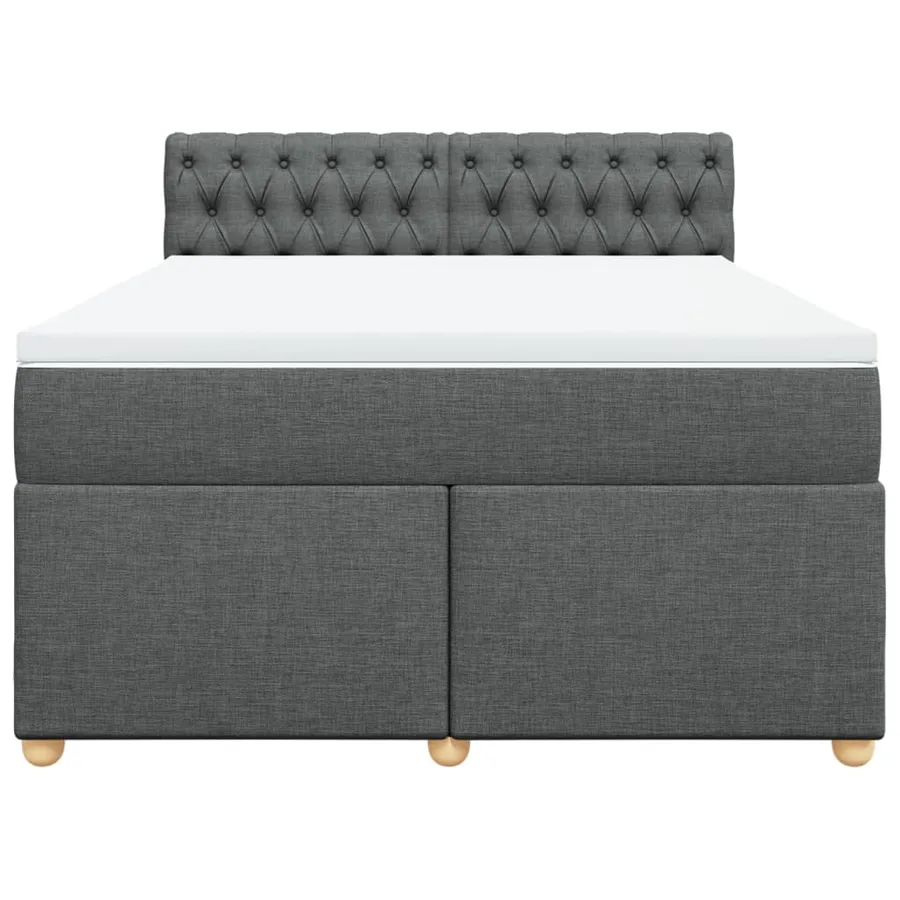 Sommier à lattes de lit avec matelas Gris foncé 140x200cm Tissu - 4