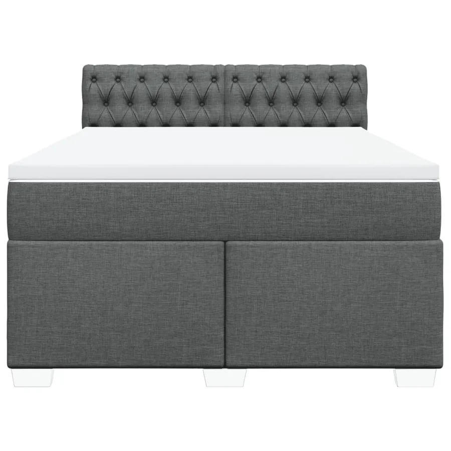 Sommier à lattes de lit avec matelas Gris foncé 160x200cm Tissu - 6
