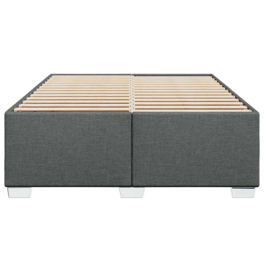 Cadre de lit sans matelas gris foncé 160x200 cm tissu - 4