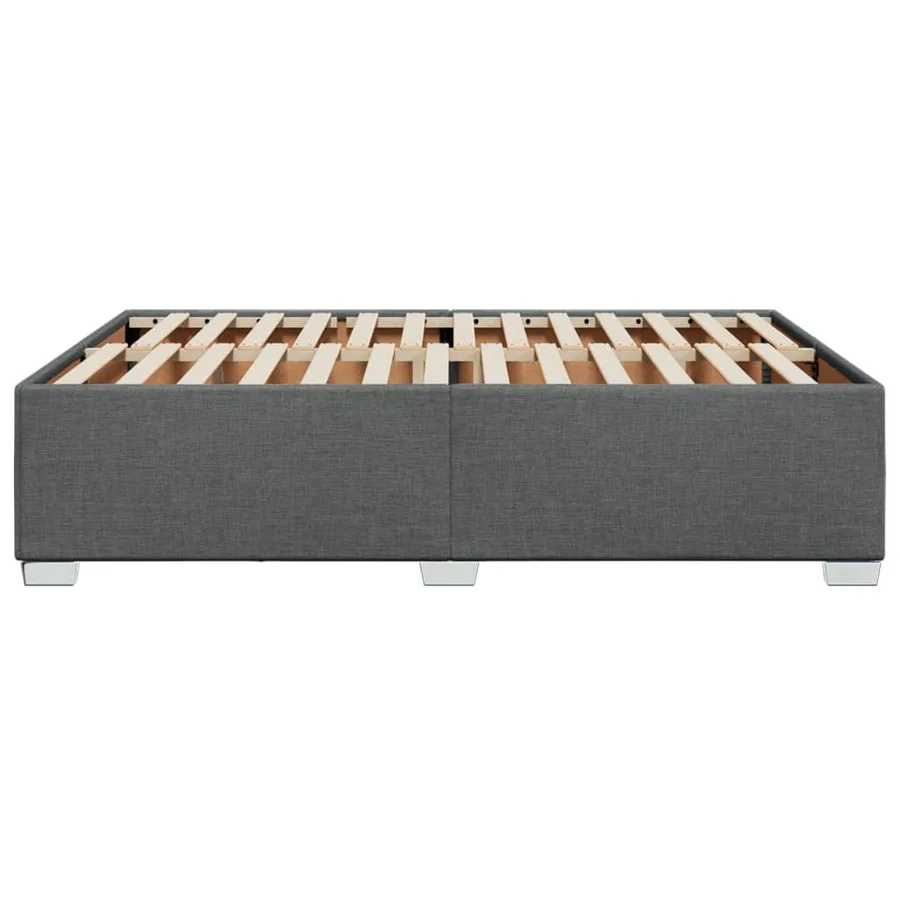 Cadre de lit sans matelas gris foncé 160x200 cm tissu - 5