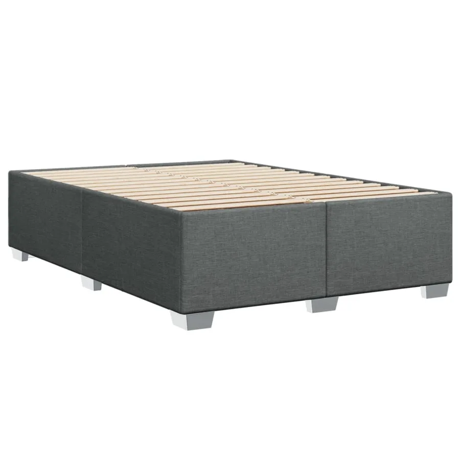 Cadre de lit sans matelas gris foncé 160x200 cm tissu - 6