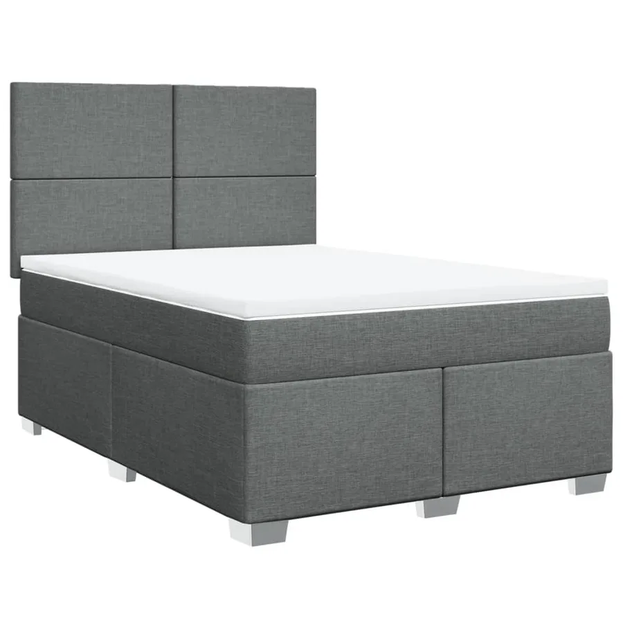 Sommier à lattes de lit avec matelas Gris foncé 160x200cm Tissu - 2