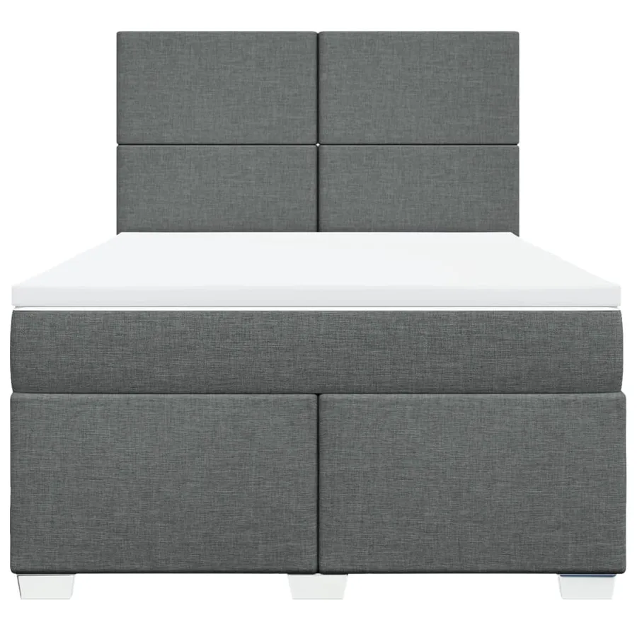 Sommier à lattes de lit avec matelas Gris foncé 160x200cm Tissu - 4