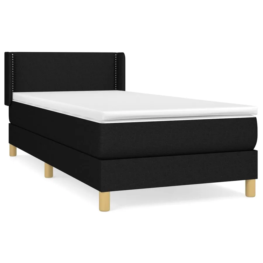 Sommier à lattes de lit et matelas Noir 80x200 cm Tissu - 2