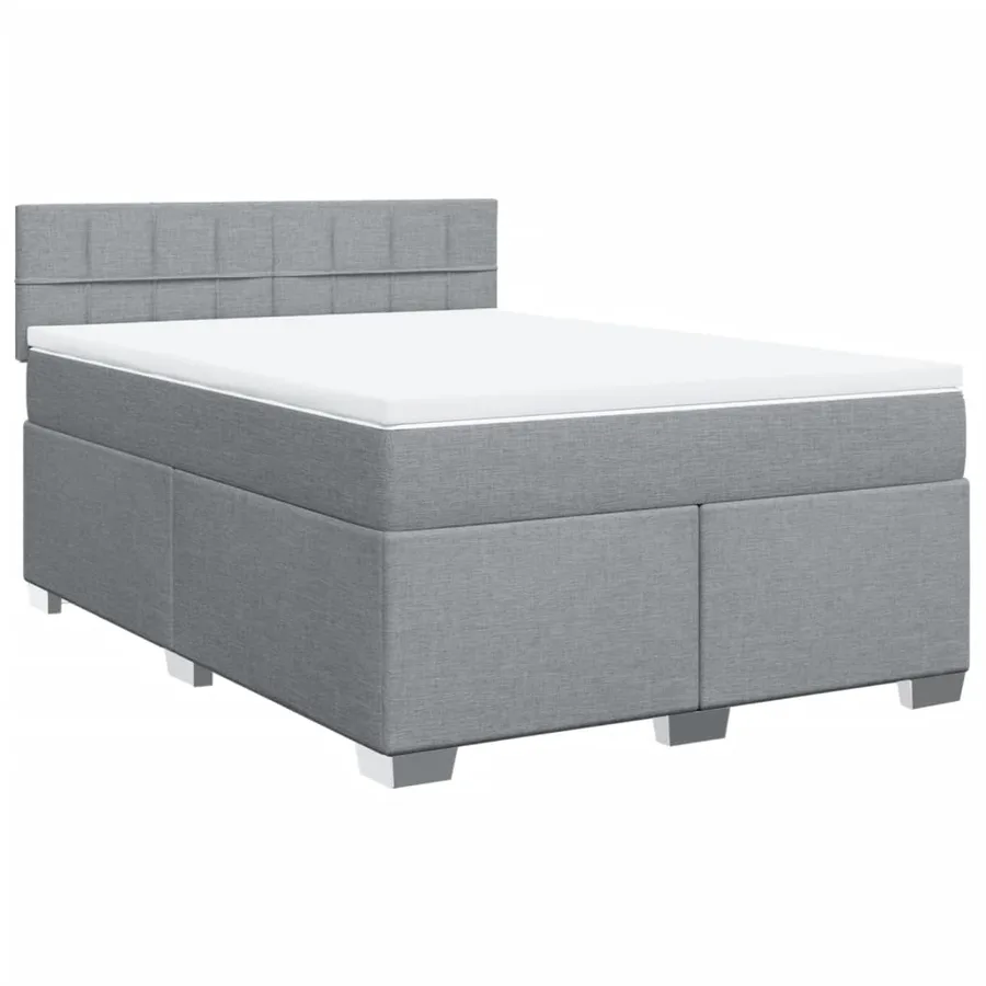 Sommier à lattes de lit avec matelas Gris clair 160x200cm Tissu - 3
