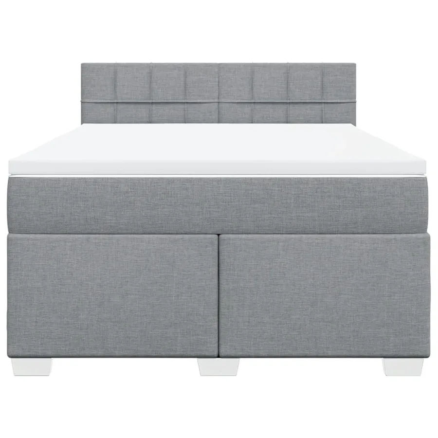 Sommier à lattes de lit avec matelas Gris clair 160x200cm Tissu - 6