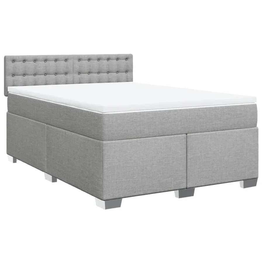 Sommier à lattes de lit avec matelas Gris clair 160x200cm Tissu - 3