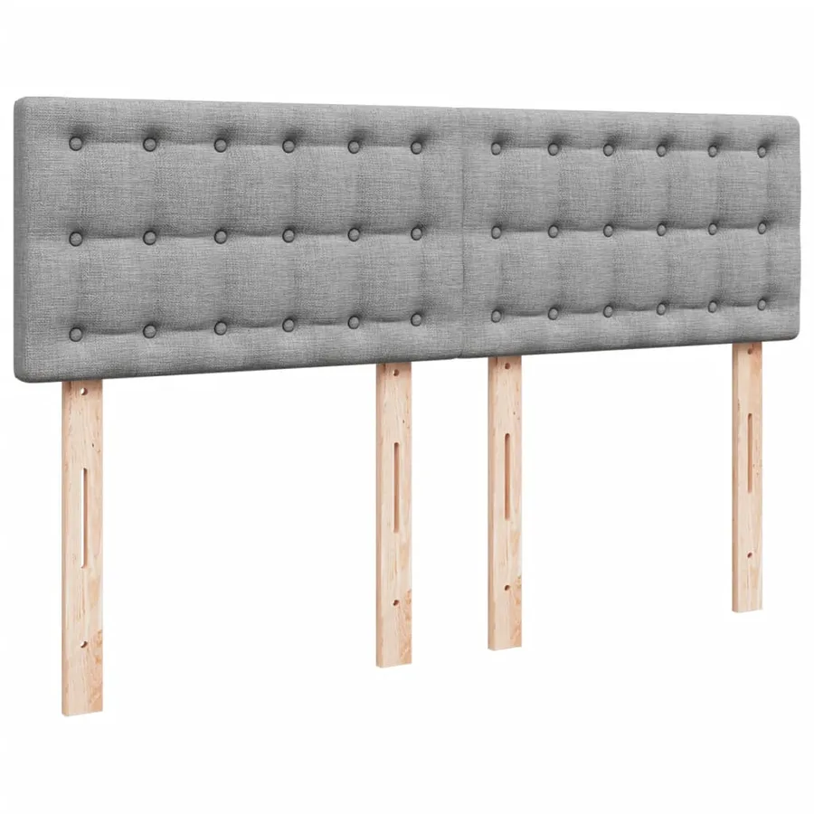 Sommier à lattes de lit avec matelas Gris clair 160x200cm Tissu - 7