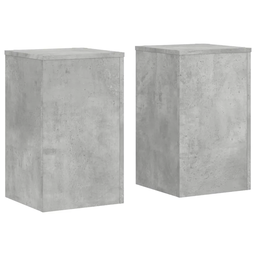Supports pour plantes 2 pcs gris béton bois d'ingénierie - 2