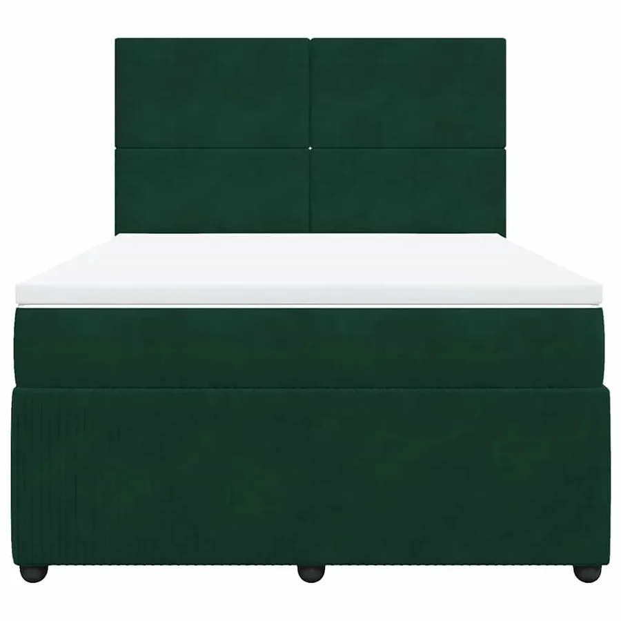 Sommier à lattes de lit et matelas Vert foncé 160x200cm Velours - 6