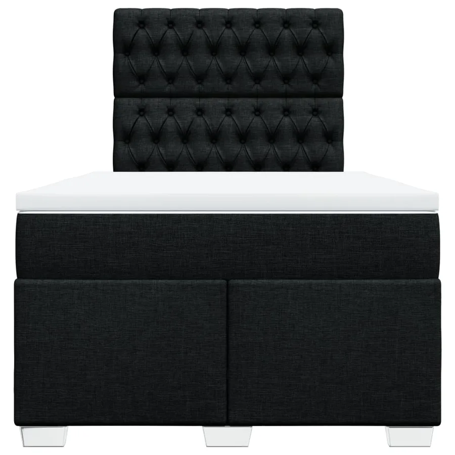 Sommier à lattes de lit avec matelas noir 120x190 cm tissu - 4