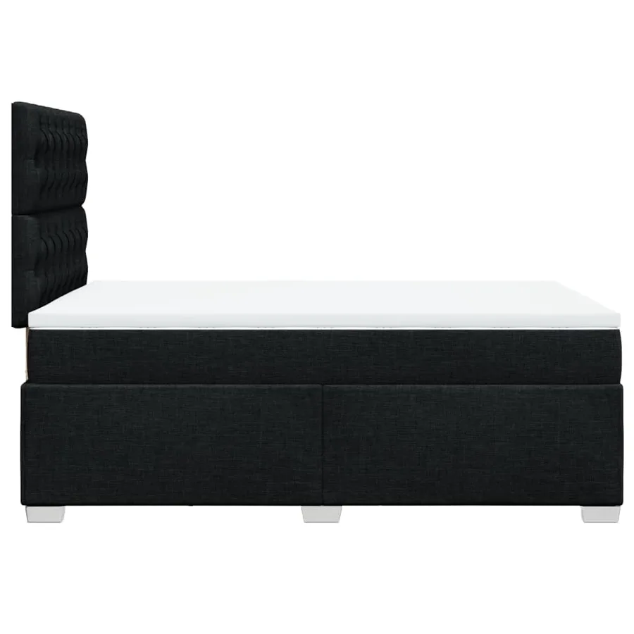 Sommier à lattes de lit avec matelas noir 120x190 cm tissu - 9