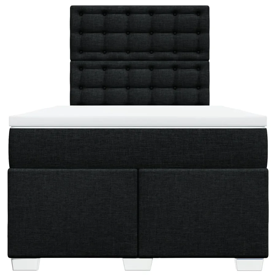 Sommier à lattes de lit avec matelas noir 120x190 cm tissu - 4