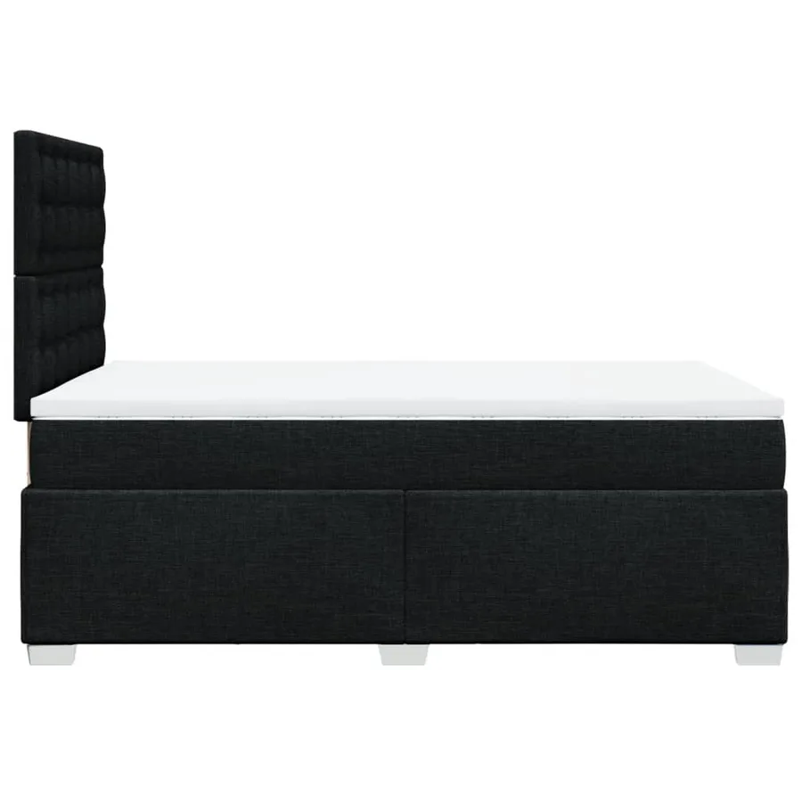 Sommier à lattes de lit avec matelas noir 120x190 cm tissu - 9