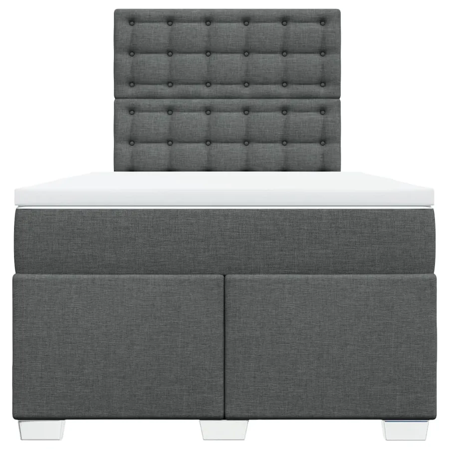 Sommier à lattes de lit avec matelas gris foncé 120x190cm tissu - 6