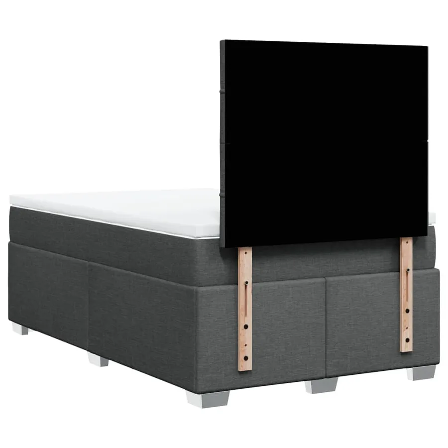 Sommier à lattes de lit avec matelas gris foncé 120x190cm tissu - 12