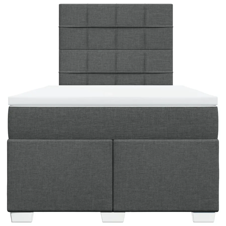 Sommier à lattes de lit avec matelas gris foncé 120x190cm tissu - 6