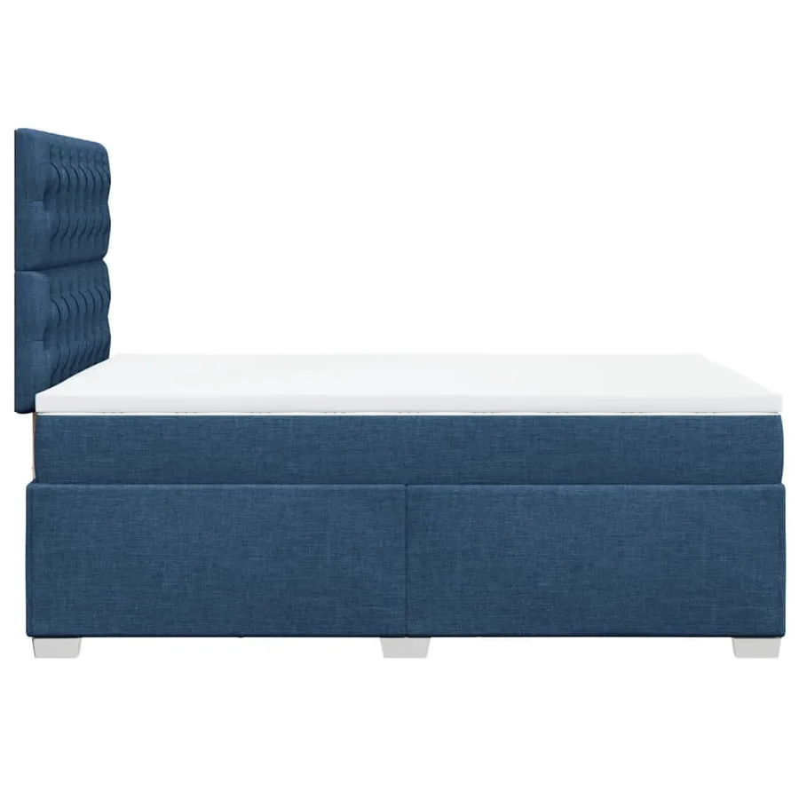 Sommier à lattes de lit avec matelas bleu 120x190 cm tissu - 11
