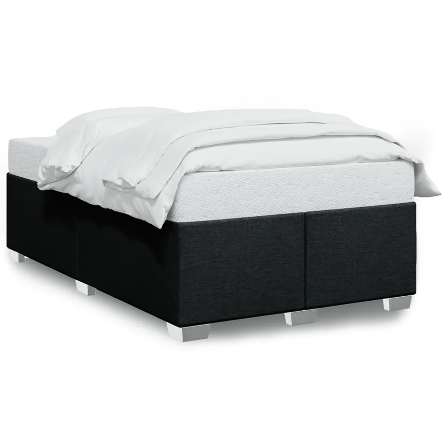 Cadre de lit sans matelas noir 120x190 cm tissu - 2