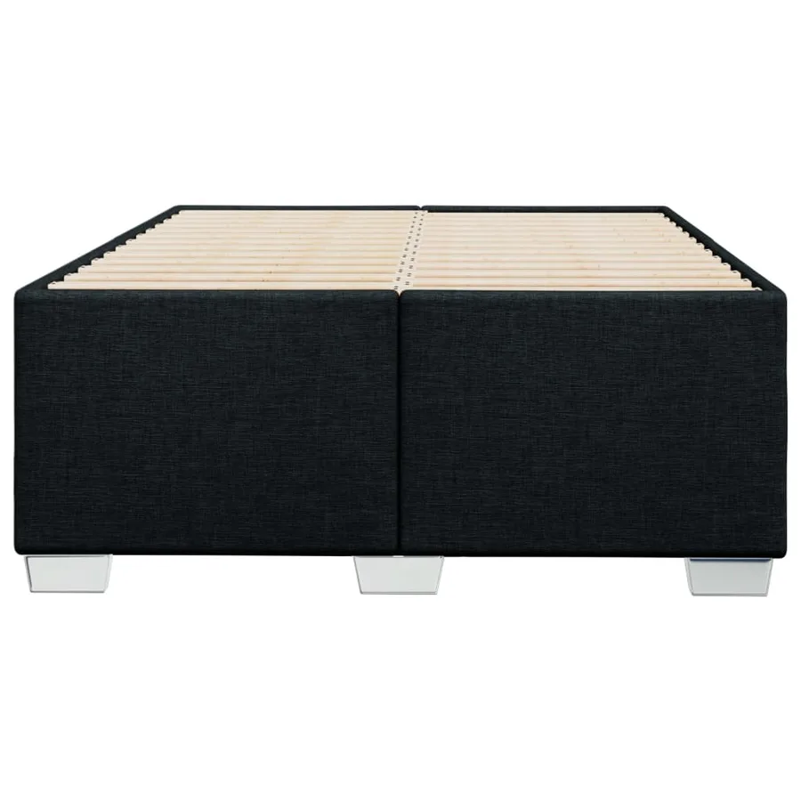 Cadre de lit sans matelas noir 120x190 cm tissu - 4