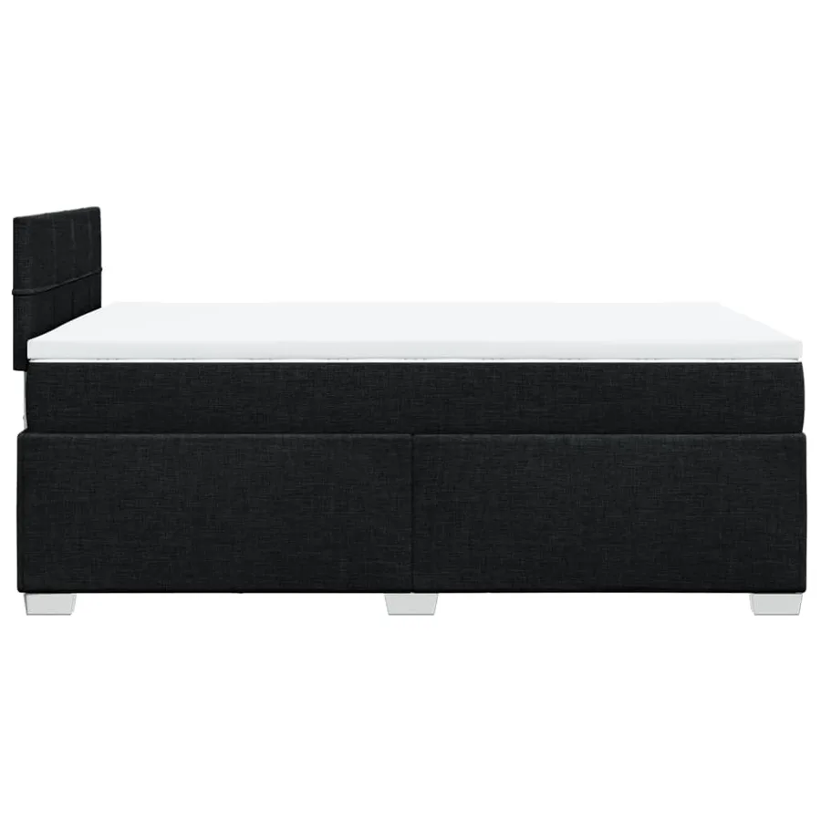 Sommier à lattes de lit avec matelas noir 120x190 cm tissu - 11