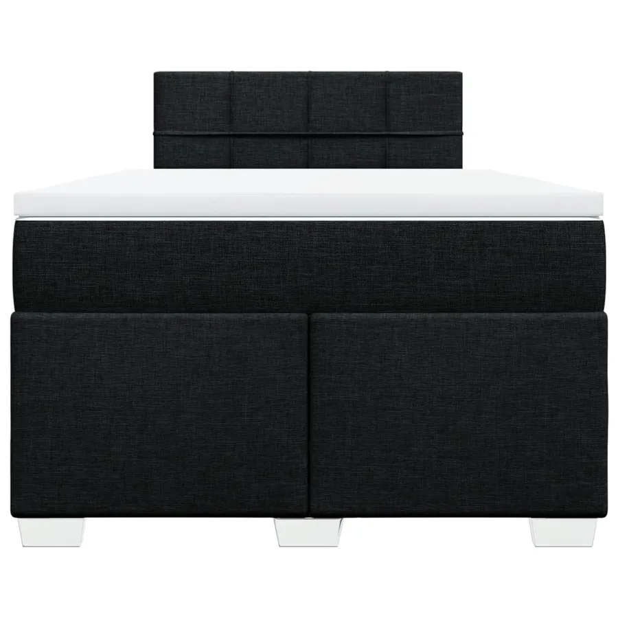Sommier à lattes de lit avec matelas noir 120x190 cm tissu - 6